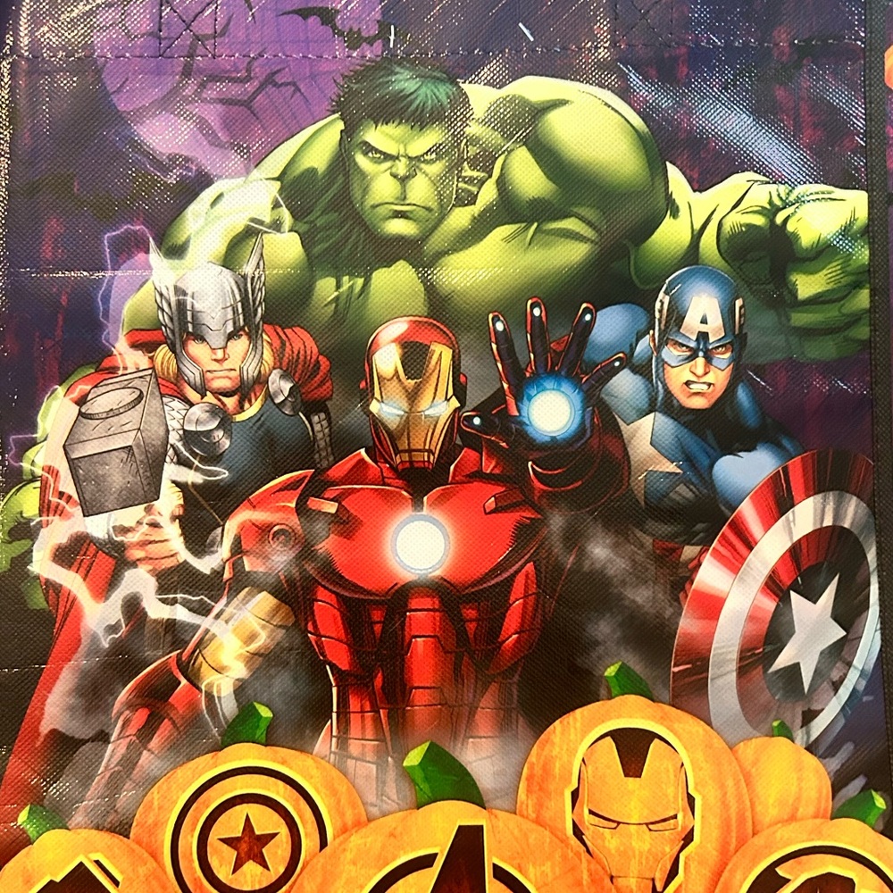 Set of 3 Marvel Avengers Reusable Tote Bags Halloween Trick or Treat NEW - Picture 3 of 7